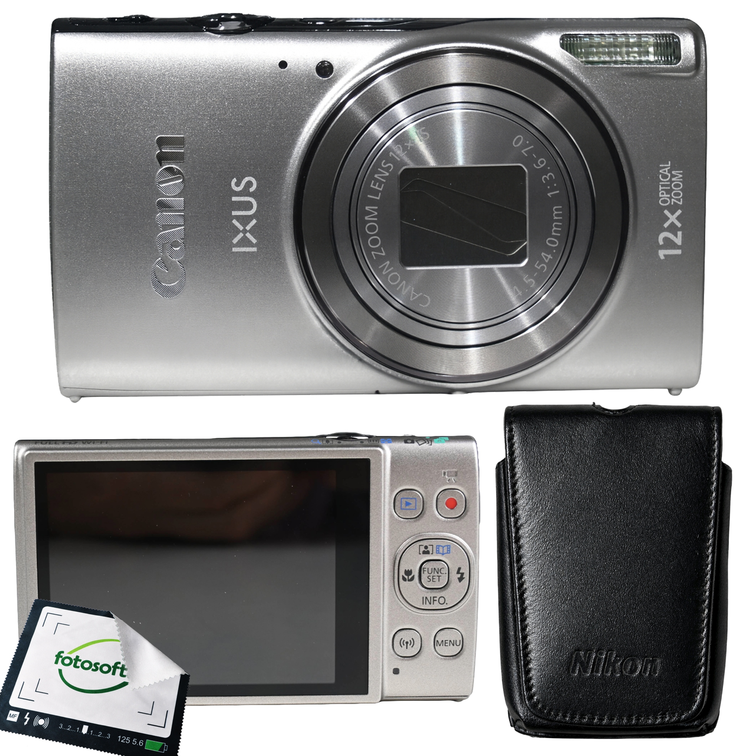 Canon Ixus 285 Hs A Srebrny 20.2MP 12x Zoom WiFi Full Hd Futerał