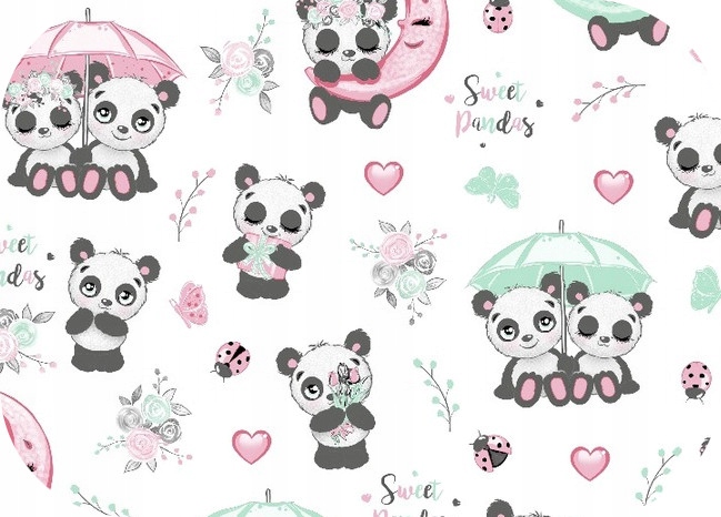 Chusteczka Flanelowa Panda Biała