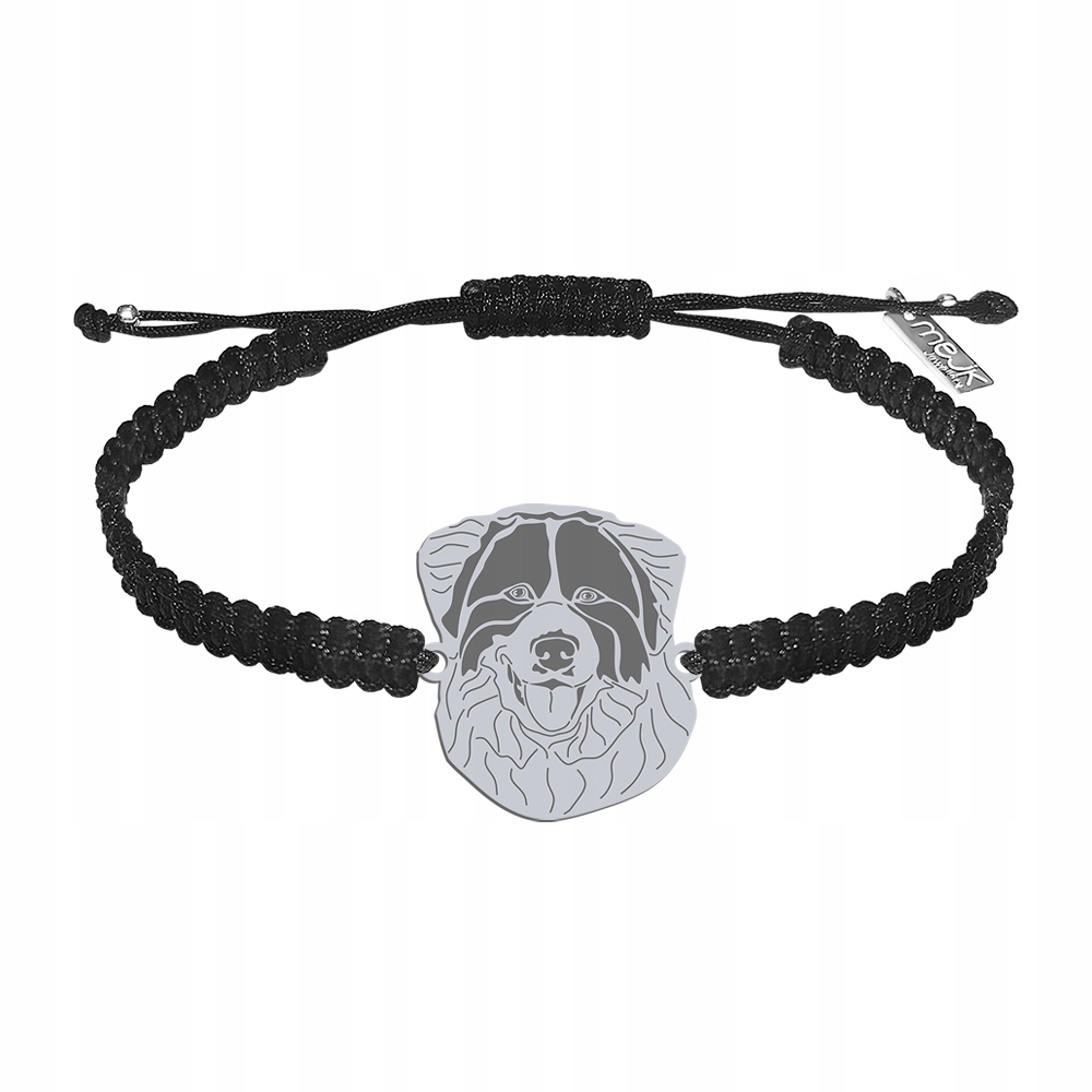 Stříbrný náramek Bosniacko-chorvatský salašnický pes 925 Makramé Gravírování