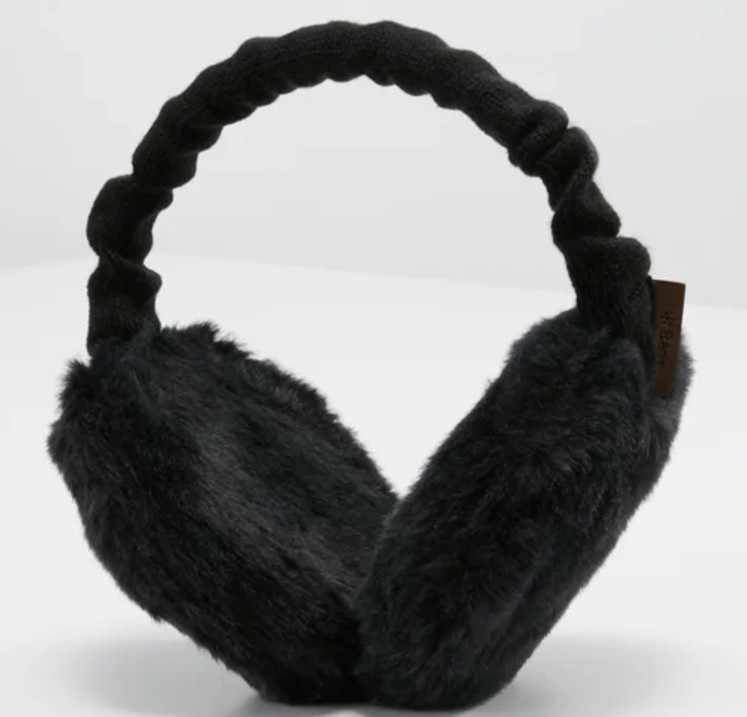 CZARNE NAUSZNIKI DAMSKIE PLUSZOWE SKŁADANE UNIWERSALNE na PREZENT JAKOŚĆ Materiał dominujący inny
