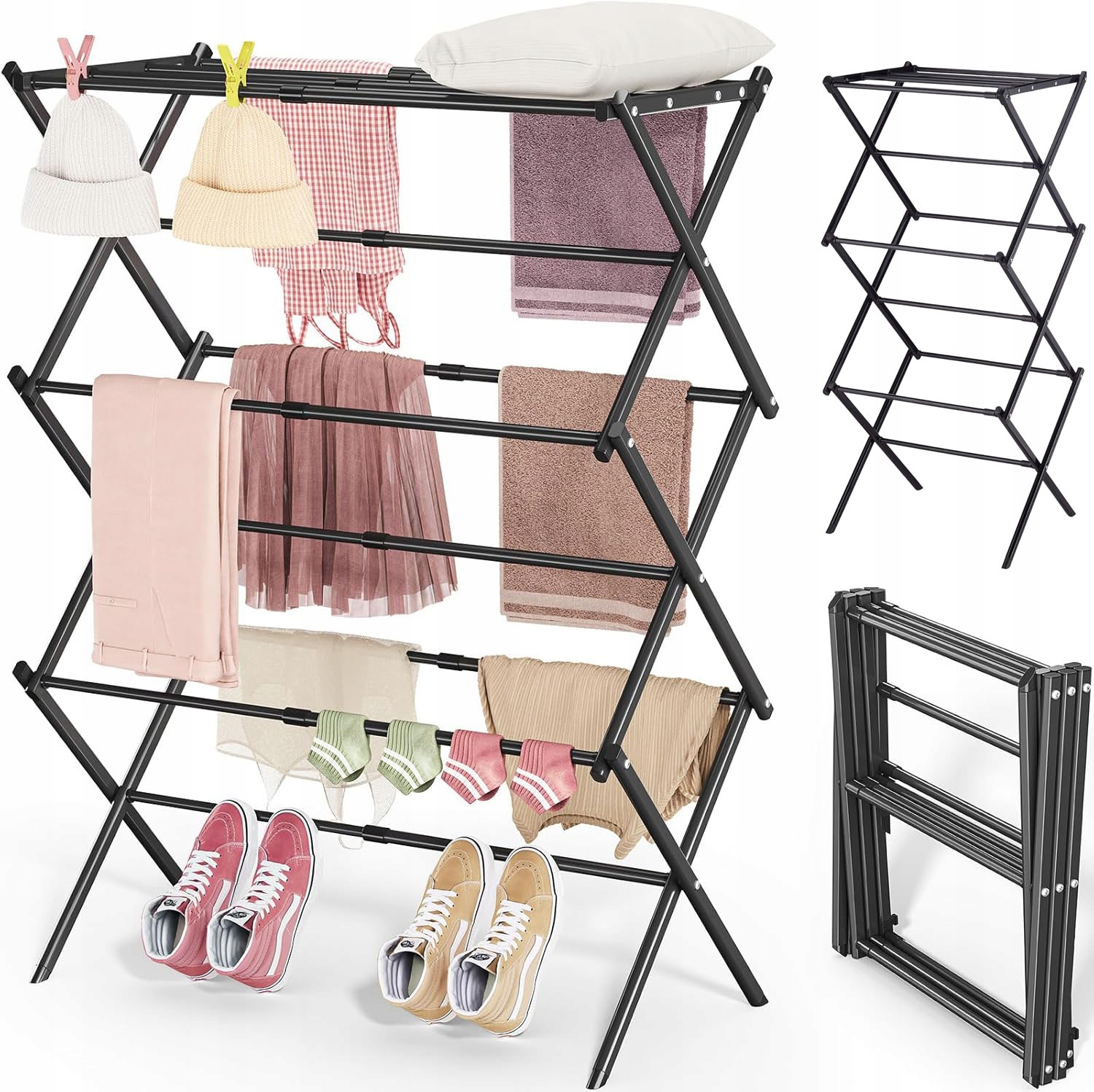 Levně Vysouvací Stojací Sušák Na Prádlo Úspora Místa Přenosný Balkonový