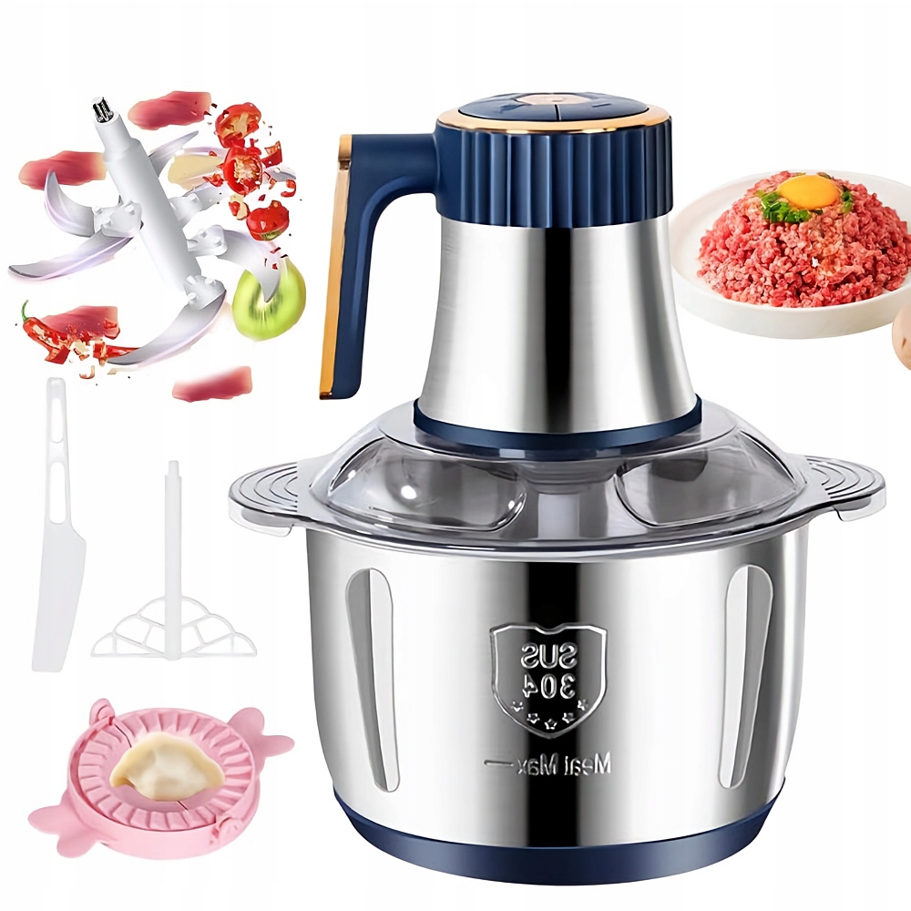 Elektrický Kuchyňský Sekáček 5 L, Ocelová Nádoba Na Ovoce A Zeleniny Masa