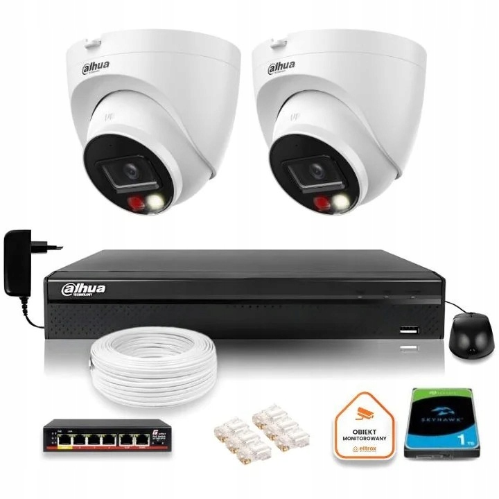 Sada na monitorovanie Ip 2x IPC-HDW1439V-A-IL 4MPx IR30m