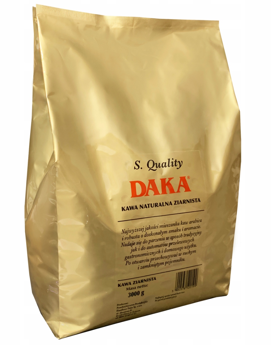 Kawa Ziarnista Arabica i Robusta S.Quality Daka Mieszanka 3kg