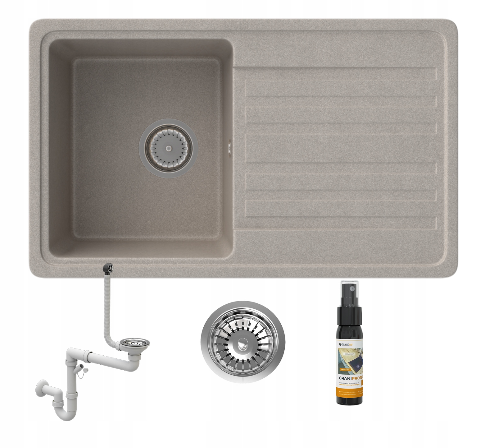 Granitový Drez S Odkvapkávačom 1KOM Hnedý Lemon