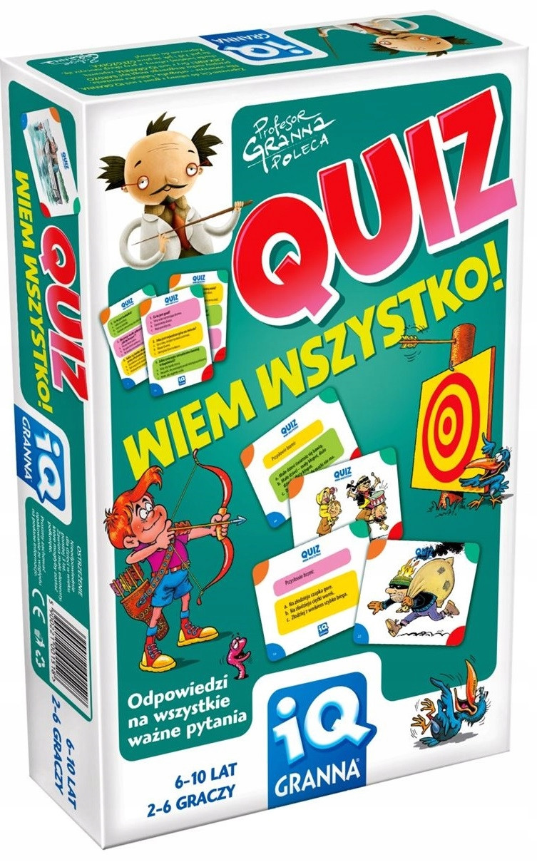 GRY PLANSZOWE dla Dzieci IQ Quiz Wiem Wszystko Wiek dziecka 6 lat +
