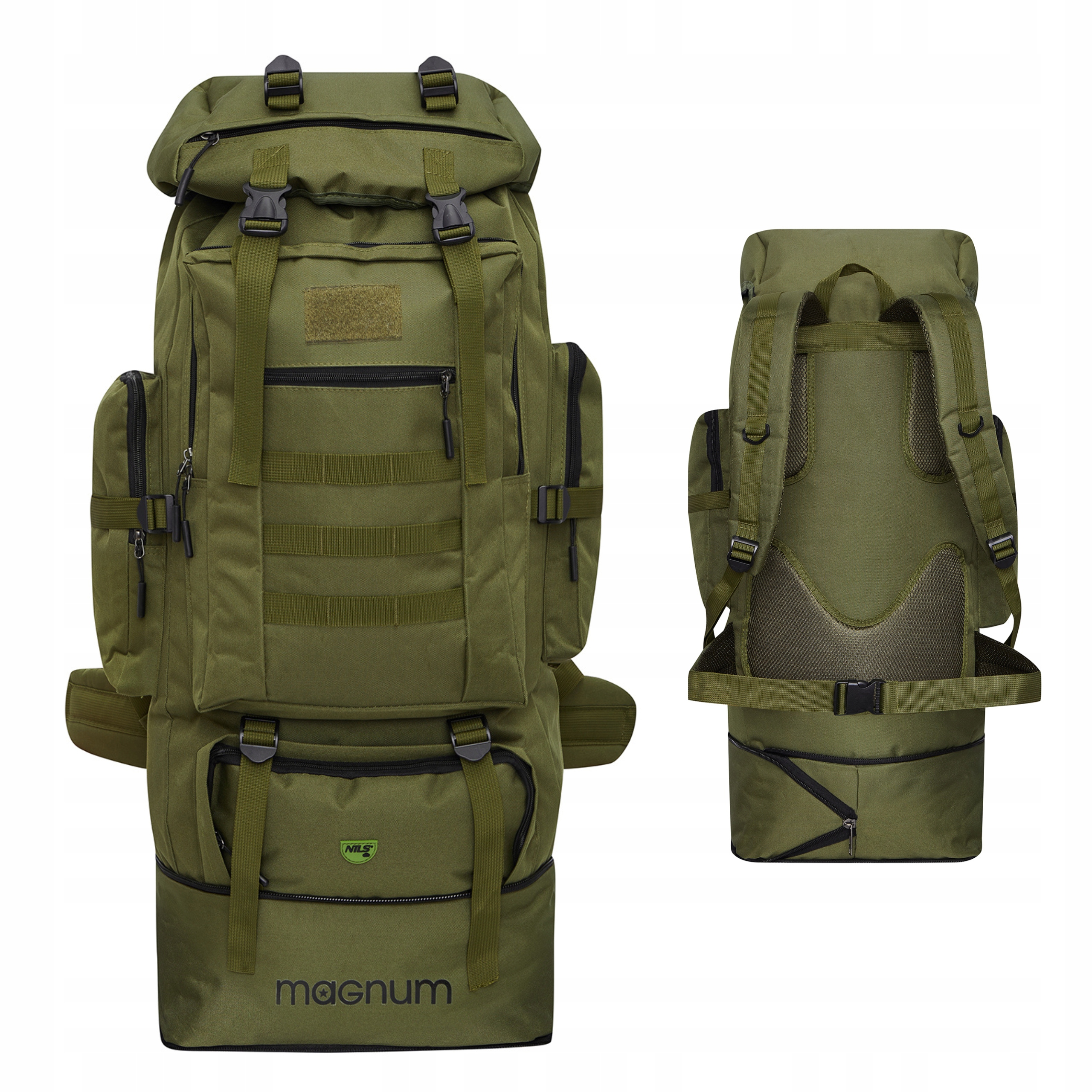 Duży plecak militarny 100L taktyczny zielony wyprawowy turystyka Nils Camp