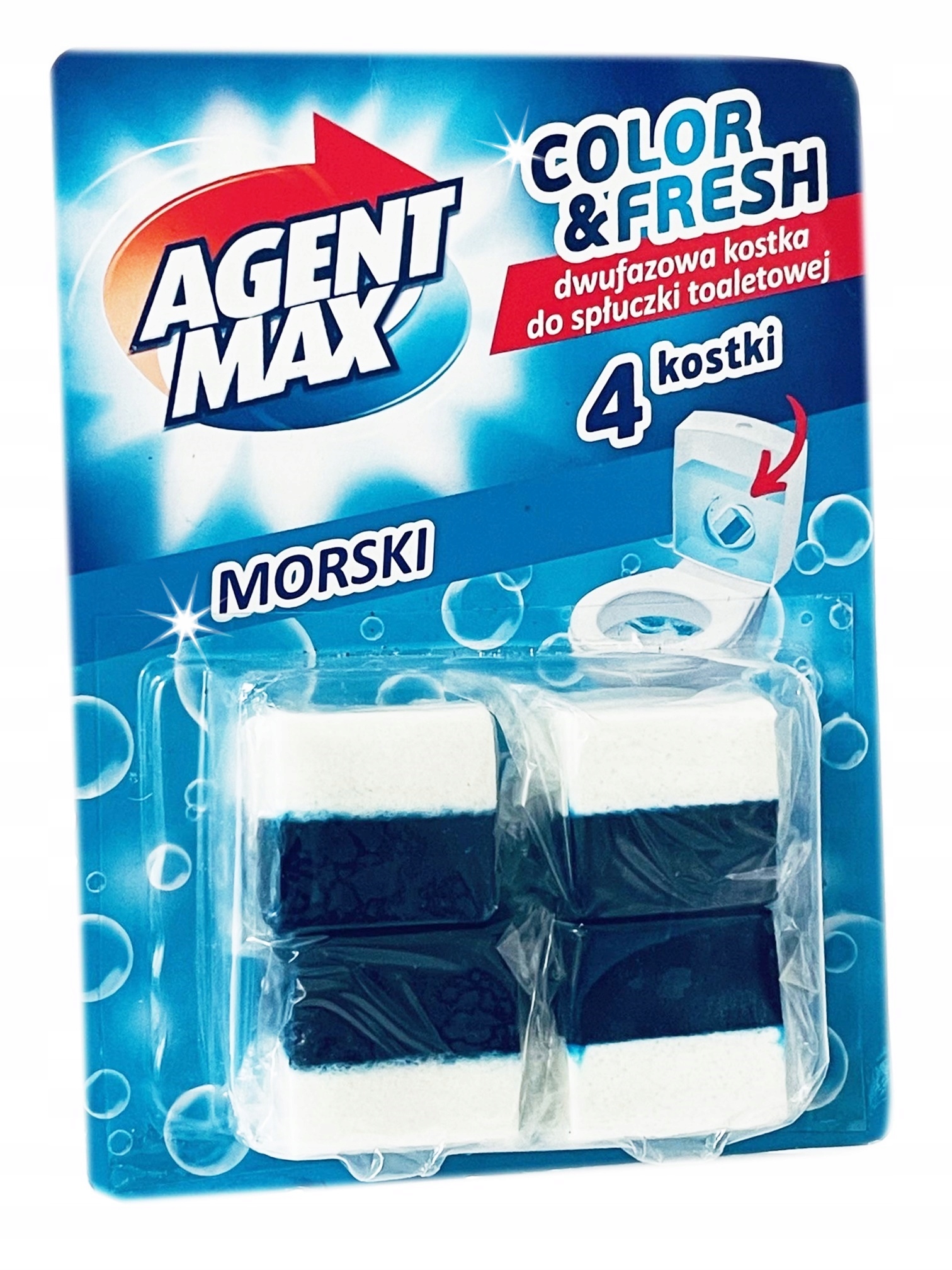 

Dwufazowa Kostka Barwiąca Do Spłuczki Morski 4x50g