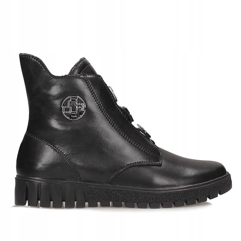 Kožené Dámské kotníkové boty na platformě Filippo DBT6360/24 Bk