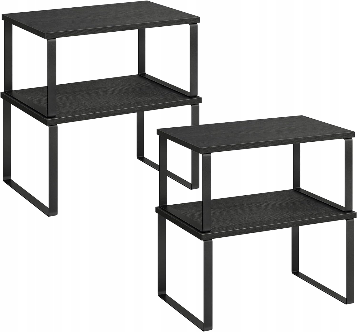 Půlky Regál Organizér Komplet 2 x 2 Kusy Loftový Styl Industriální Černý