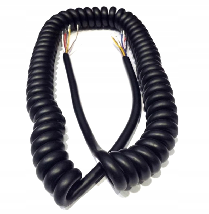 Kabel mikrofonowy 8 żył spiralny miękki gumowany do mikrofonów, sterowników