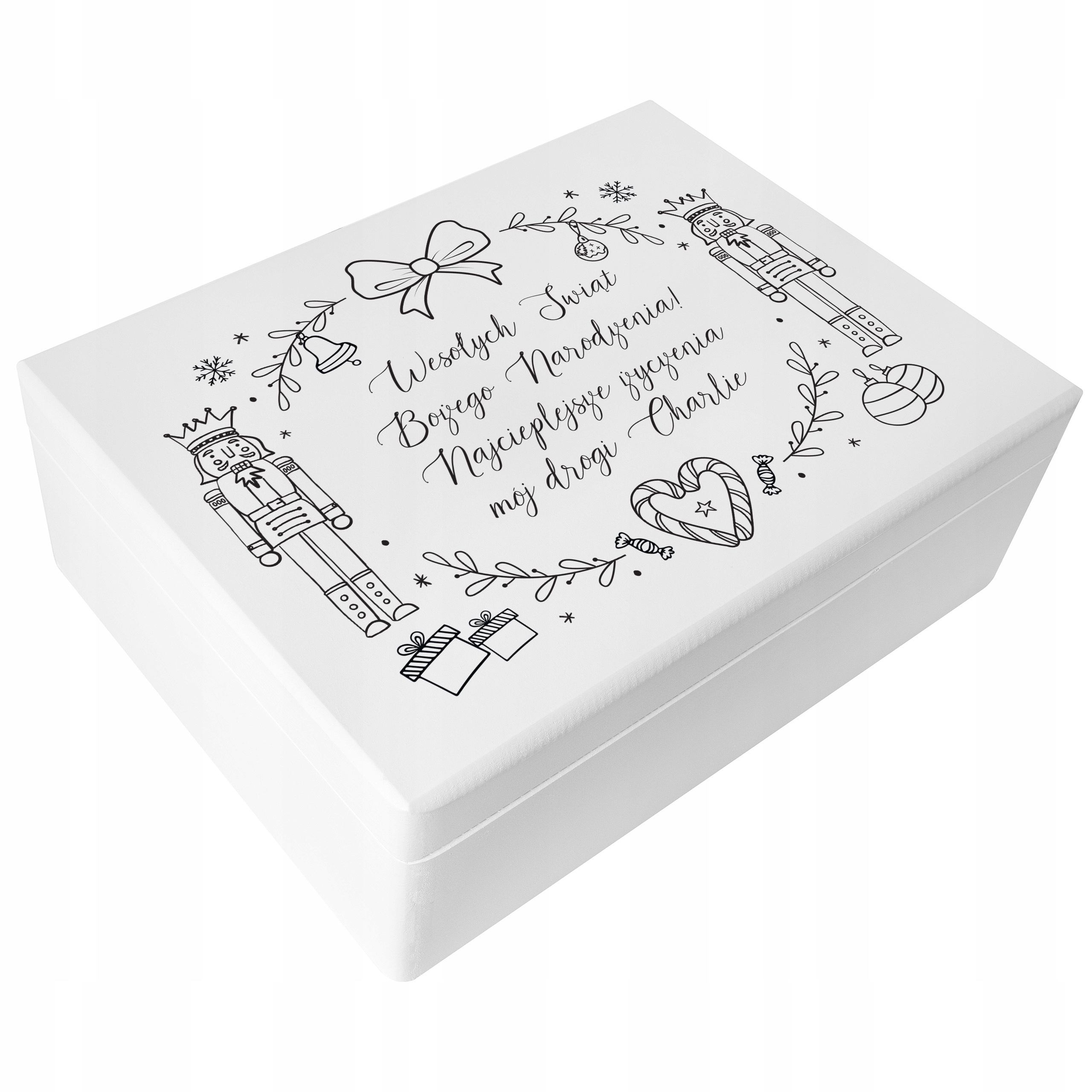 Krabička s přáním dárek Vánoční tisk Uv 40x30x14 cm
