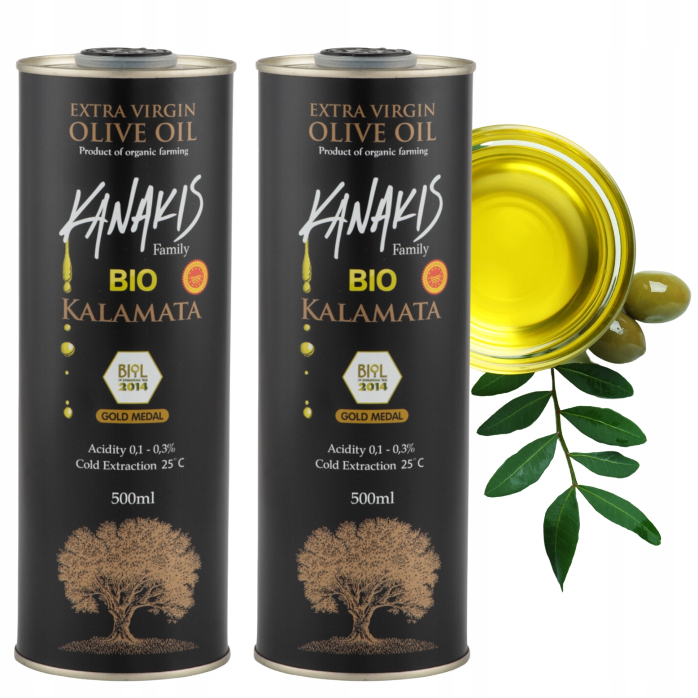 Levně Řecký extra panenský olivový olej Set 2x 0,5 l Organická Bio Kvalita