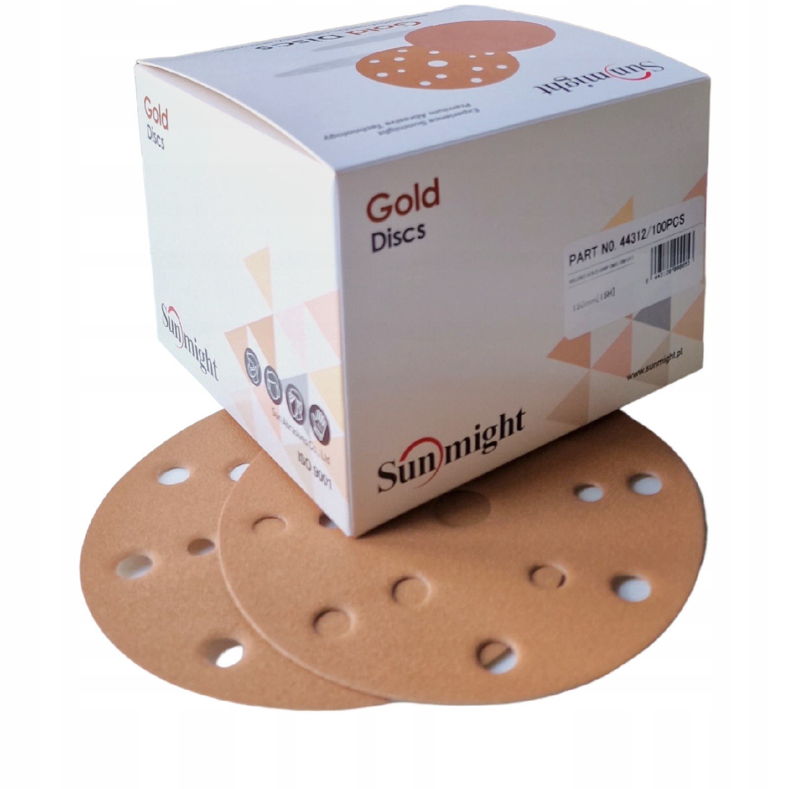 SUNMIGHT PAPIER ŚCIERNY KRĄŻEK GOLD 150MM P320
