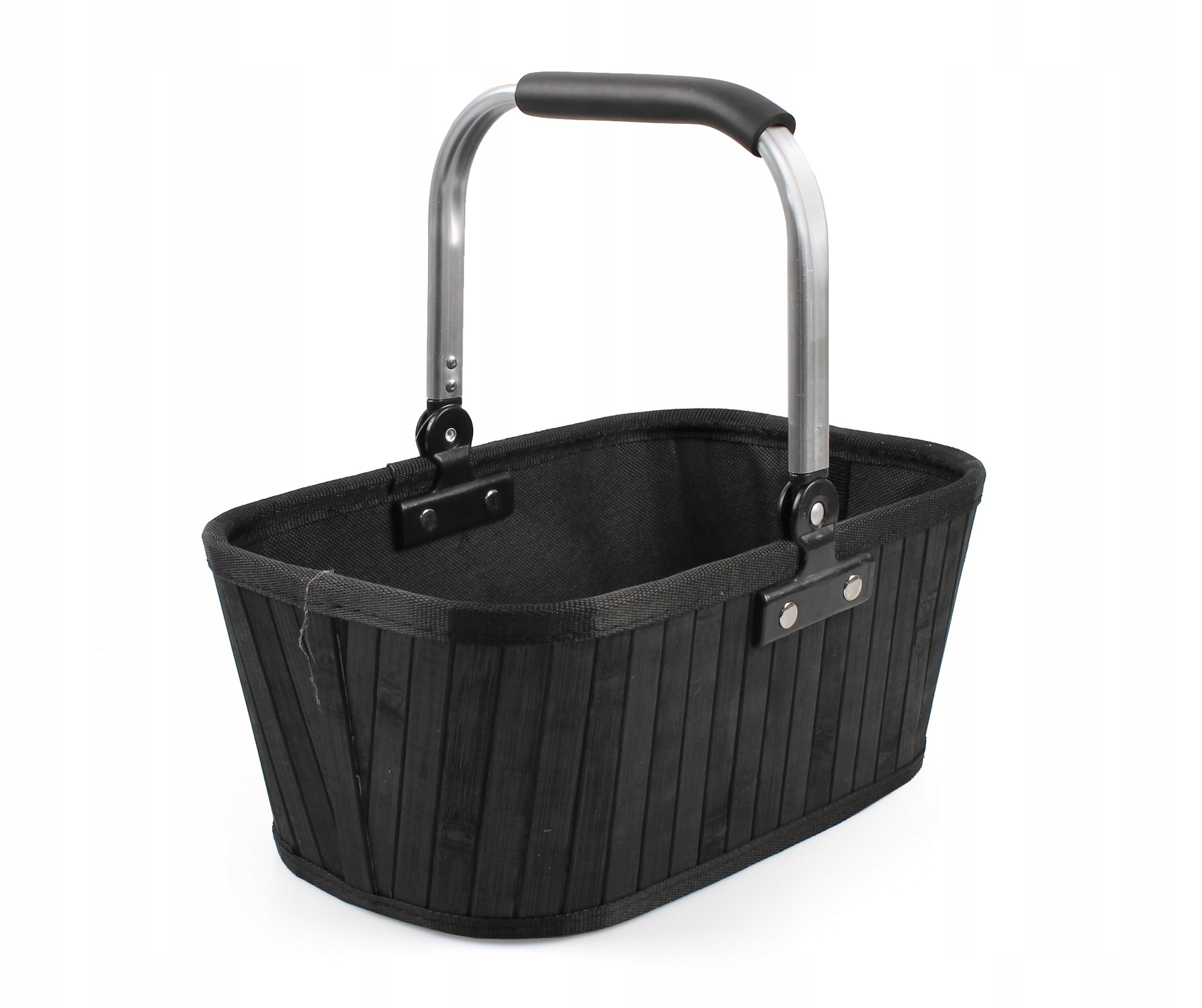 

Czarny Bambusowy Koszyk Z Uchwytem 33x22x14/31 cm