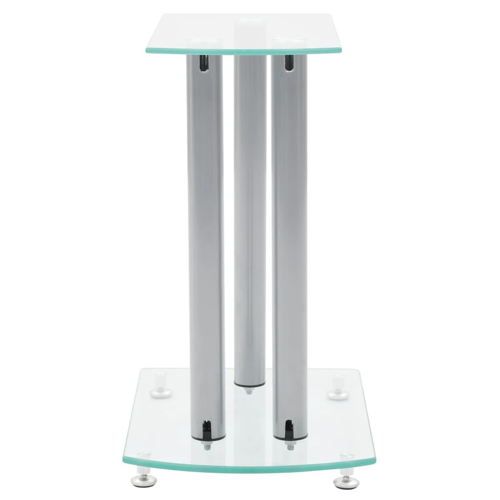 ZESTAW SZKLANYCH PODSTAWEK NA GŁOŚNIKI (2SZT) Kolor srebrny