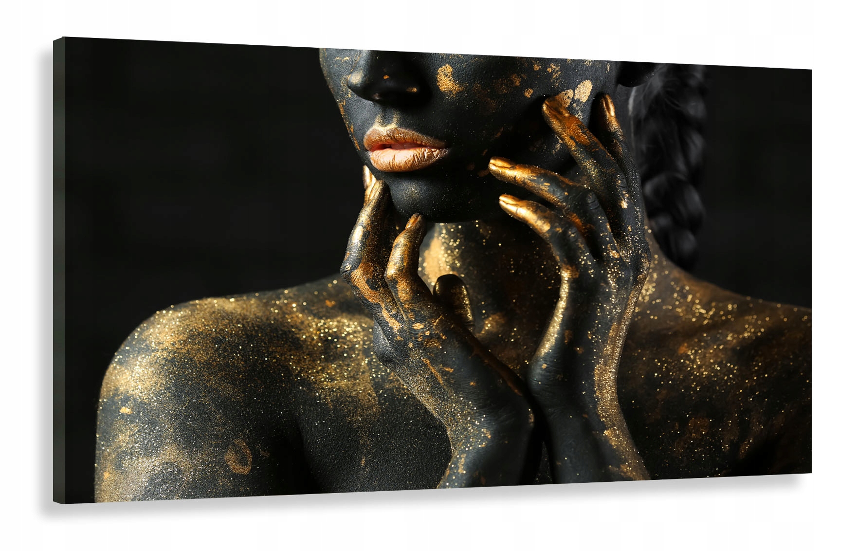 Obraz Led 150x70 Nástěnné Svítidlo Led Dálkový Ovladač Černé Zlato