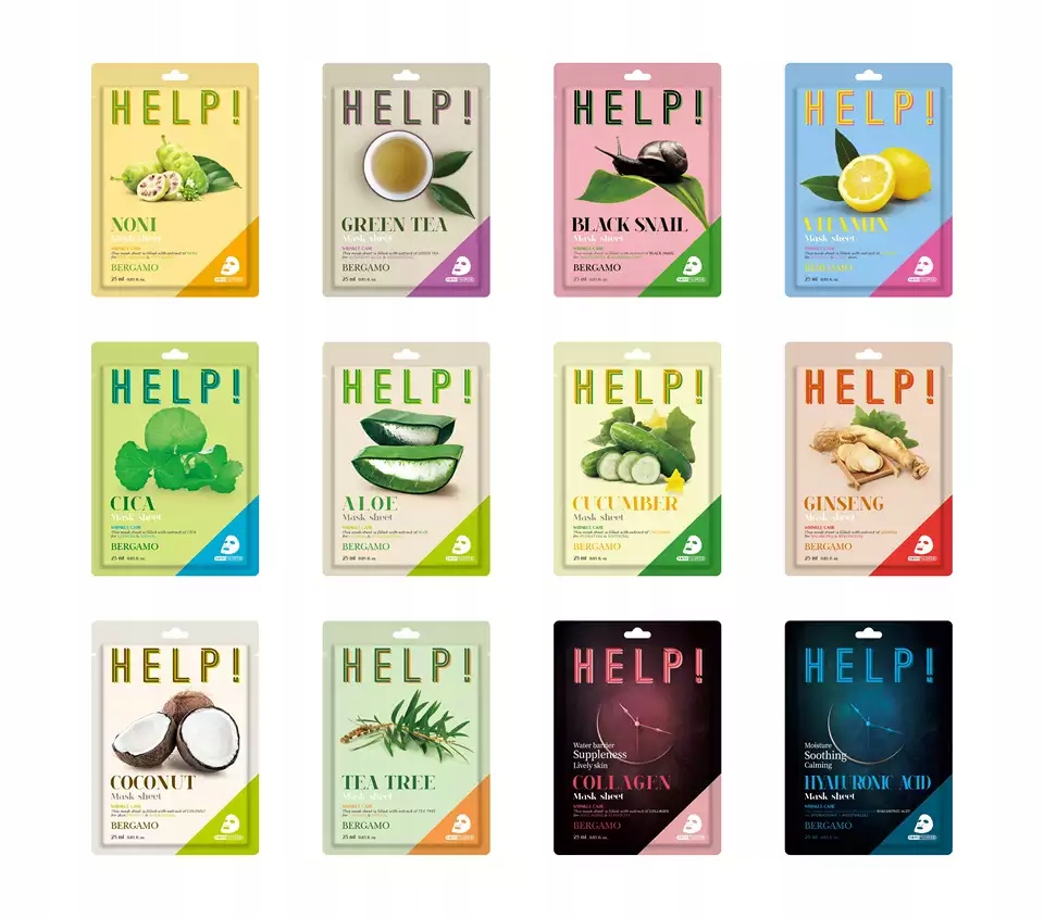 BERGAMO Help! Collagen Mask Sheet 25 ml- Uelastyczniająca maska w płachcie z kolagenem BERGAMO HELP! — 5