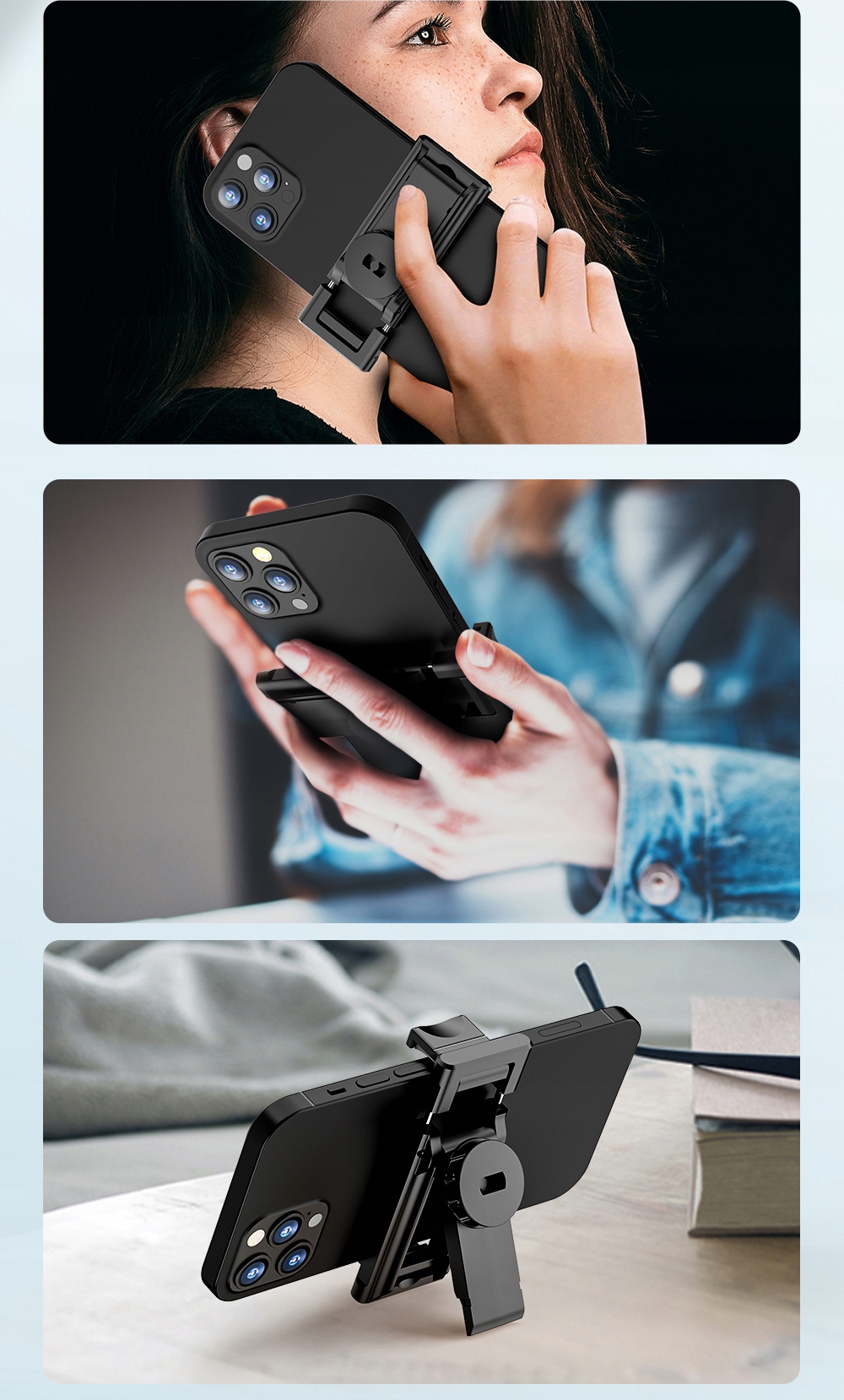 KIJEK DO SELFIE STICK TRIPOD UCHWYT NA TELEFON STOJAK PILOT BLUETOOTH 360 Kolor czarny