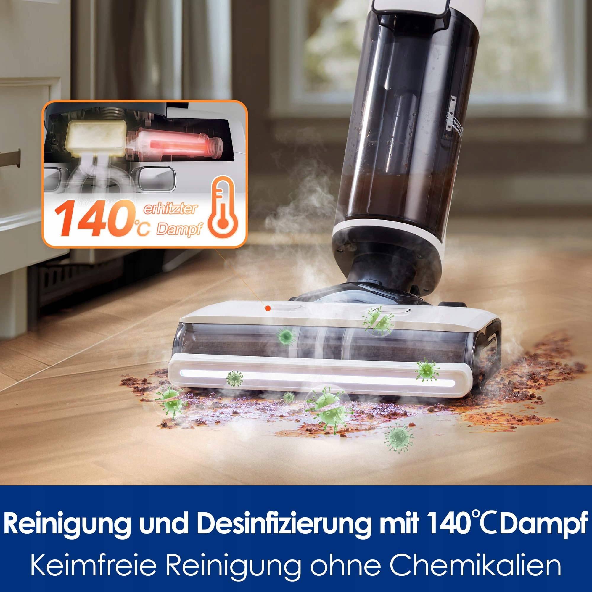 TINECO Floor ONE S7 Bezprzewodowy Samoczyszczący Mop Parowy — miniatura 3