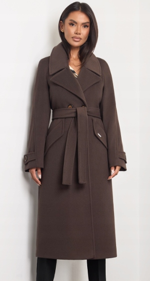 PŁASZCZ ZIMOWY DAMSKI OVERSIZE ALPAKA ZARTEX TESSA CZEKOLADA 42