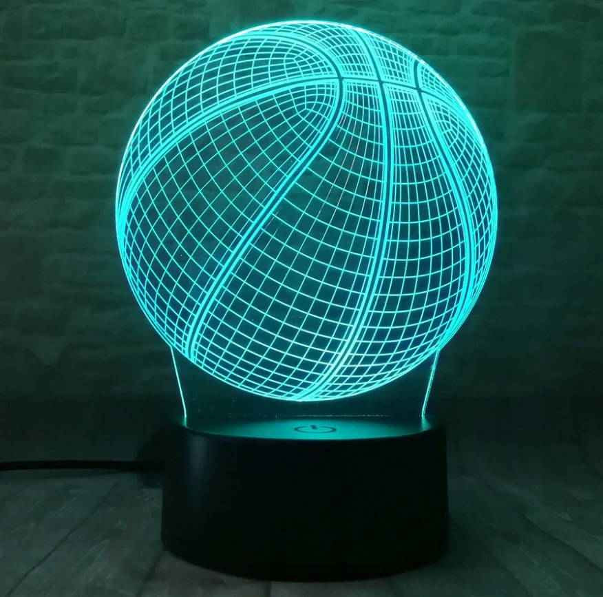 Lampka nocna 3D LED KOSZYKÓWKA USB + PILOT RGB Płeć chłopcy dziewczynki