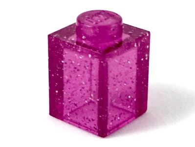 

Lego klocek 3005 1x1 Glitter Trans Dark Pink N