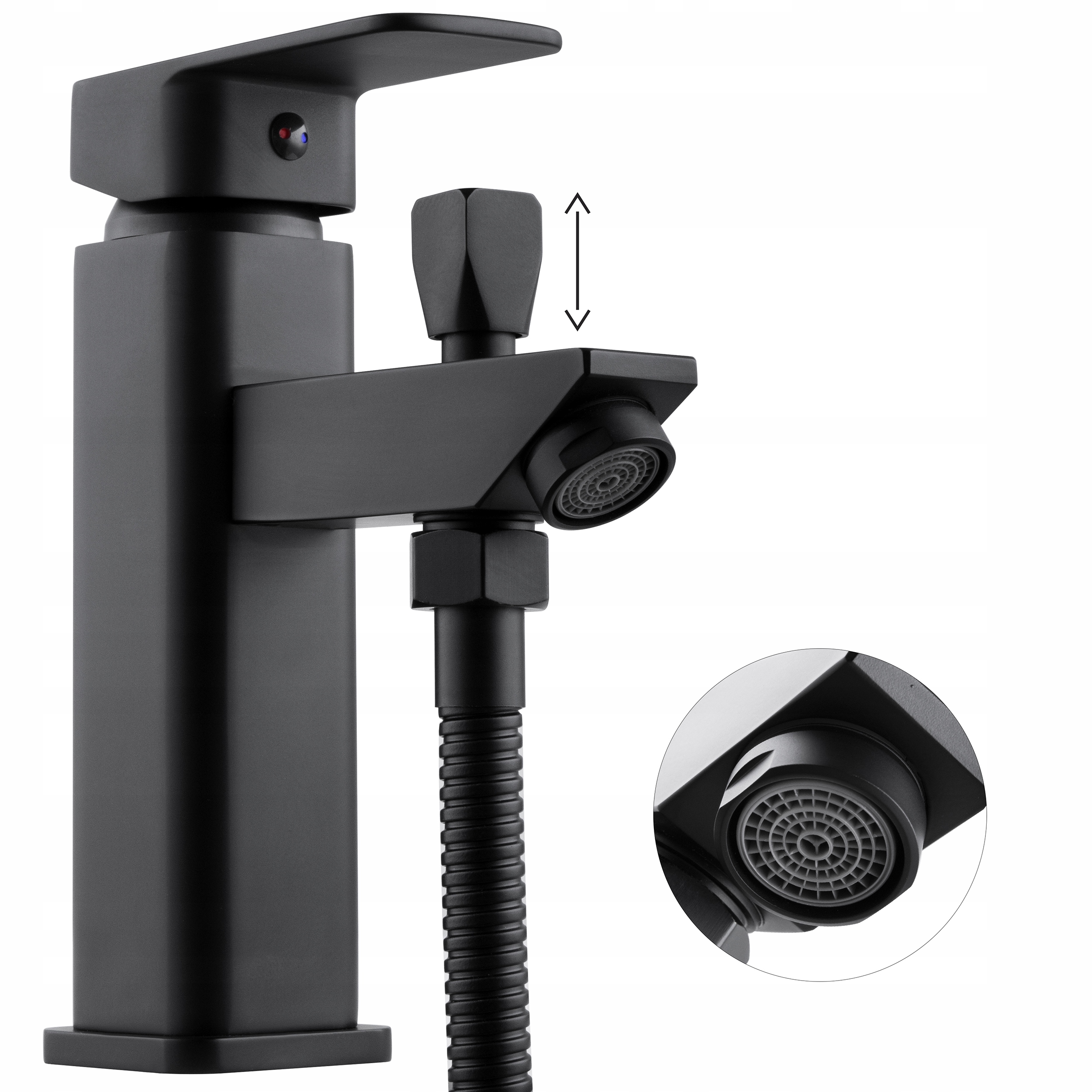 BATERIA WANNOWA STOJĄCA PRYSZNIC KRAN CZARNY Marka Yoka Home