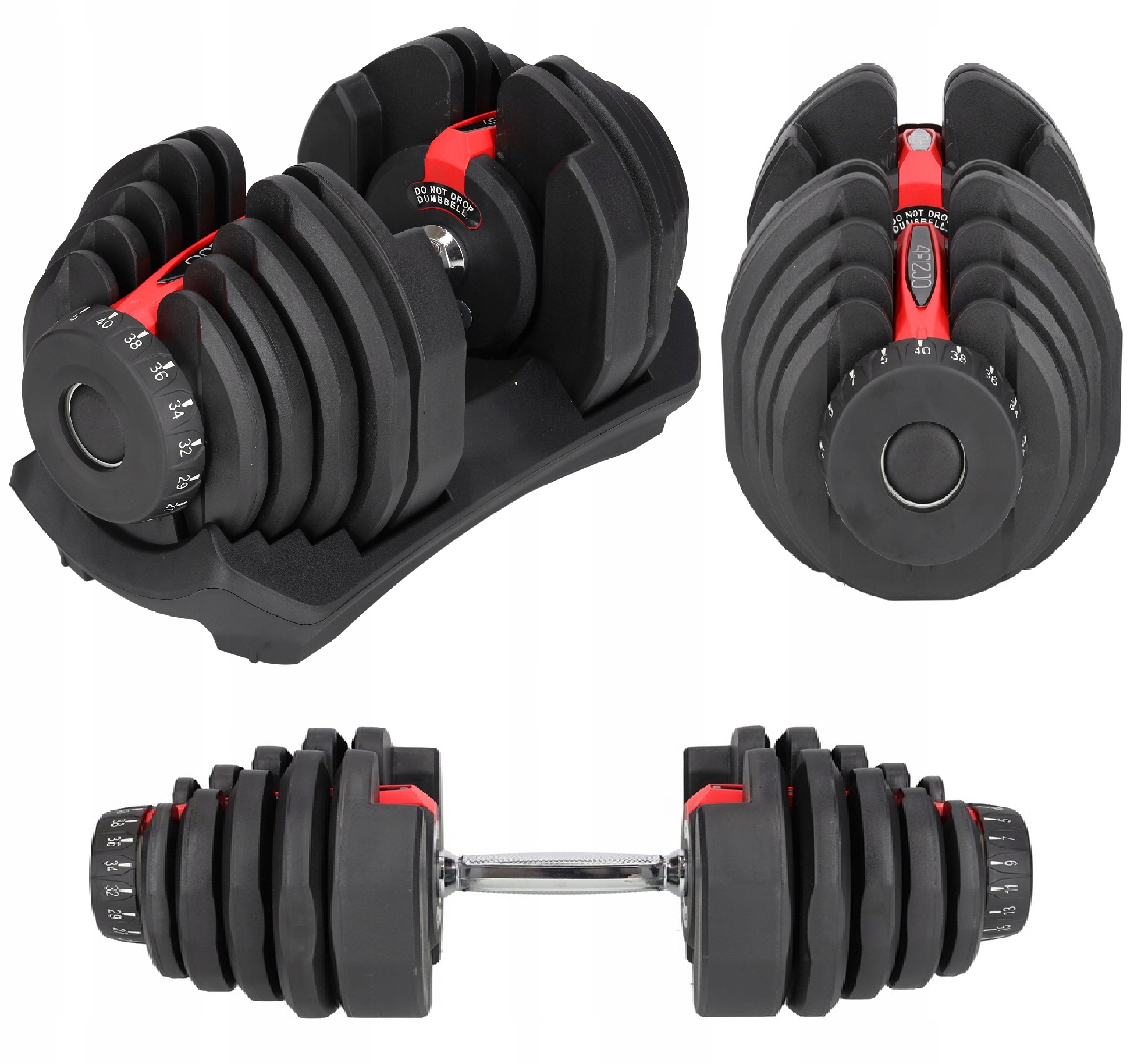 1x Regulovatelná Činka Moderní Systém Regulace Činky Hmotnost 5-40 Kg