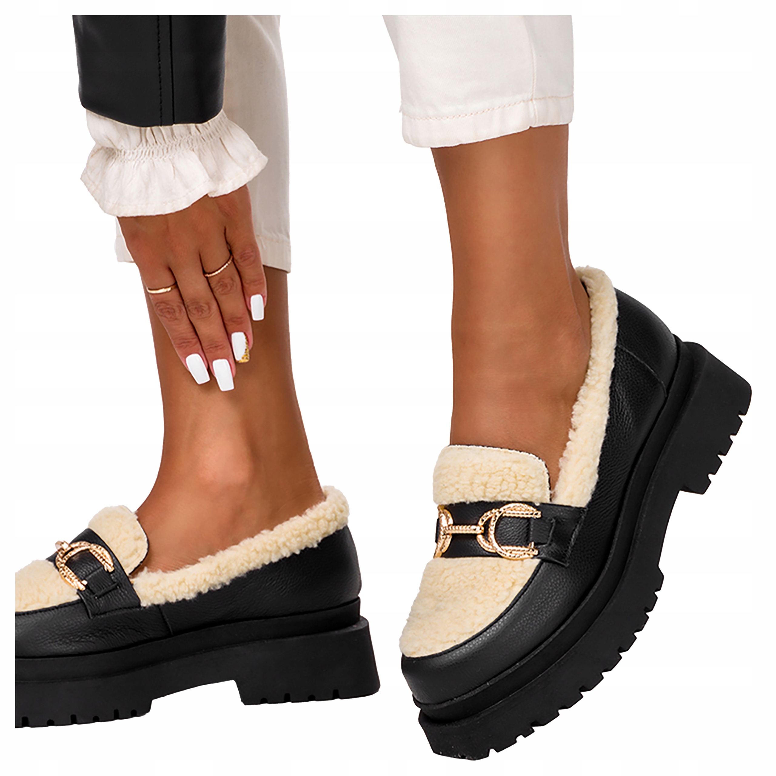 Mokasíny Polobotky S Kožíškem Polská Kůže New 41