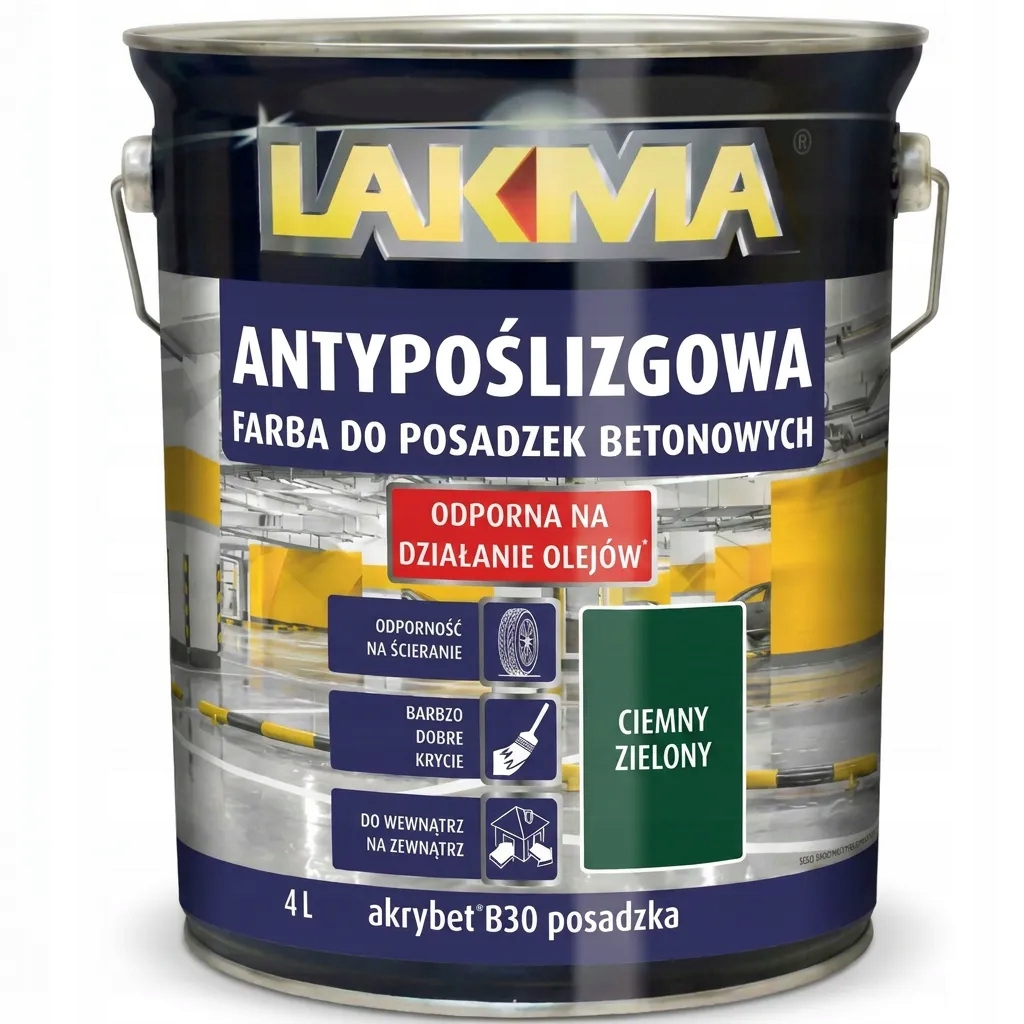 Akrybet B-30 4L Zielony Ciemny do Posadzek Betonu Lakma