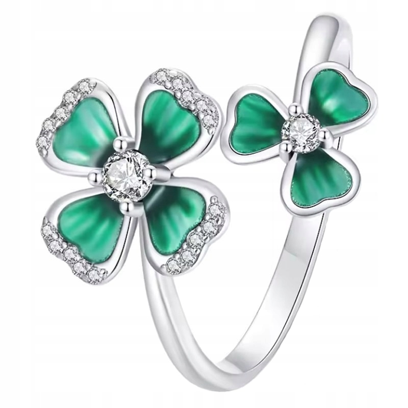 Prstýnek Stříbrný Prstýnek Nastavitelný Jetelky Stříbro 925