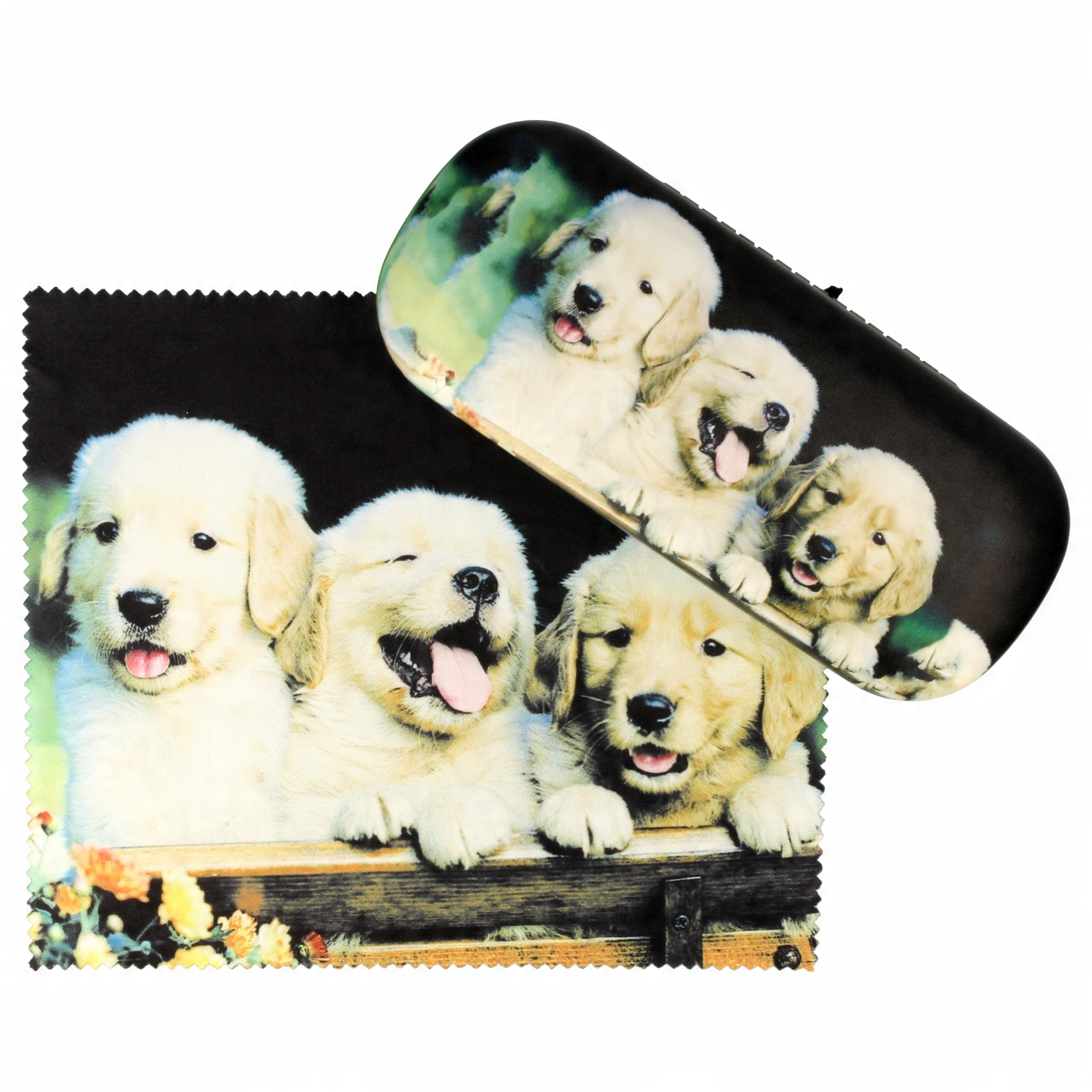 

Fluffy etui na okulary korekcyjne z mikrofazą z De