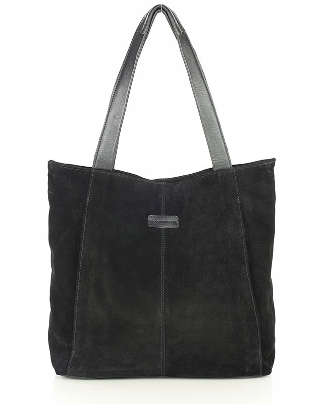 Torebka damska Zamszowa Skórzana na ramię shopper Marco Mazzini czarny