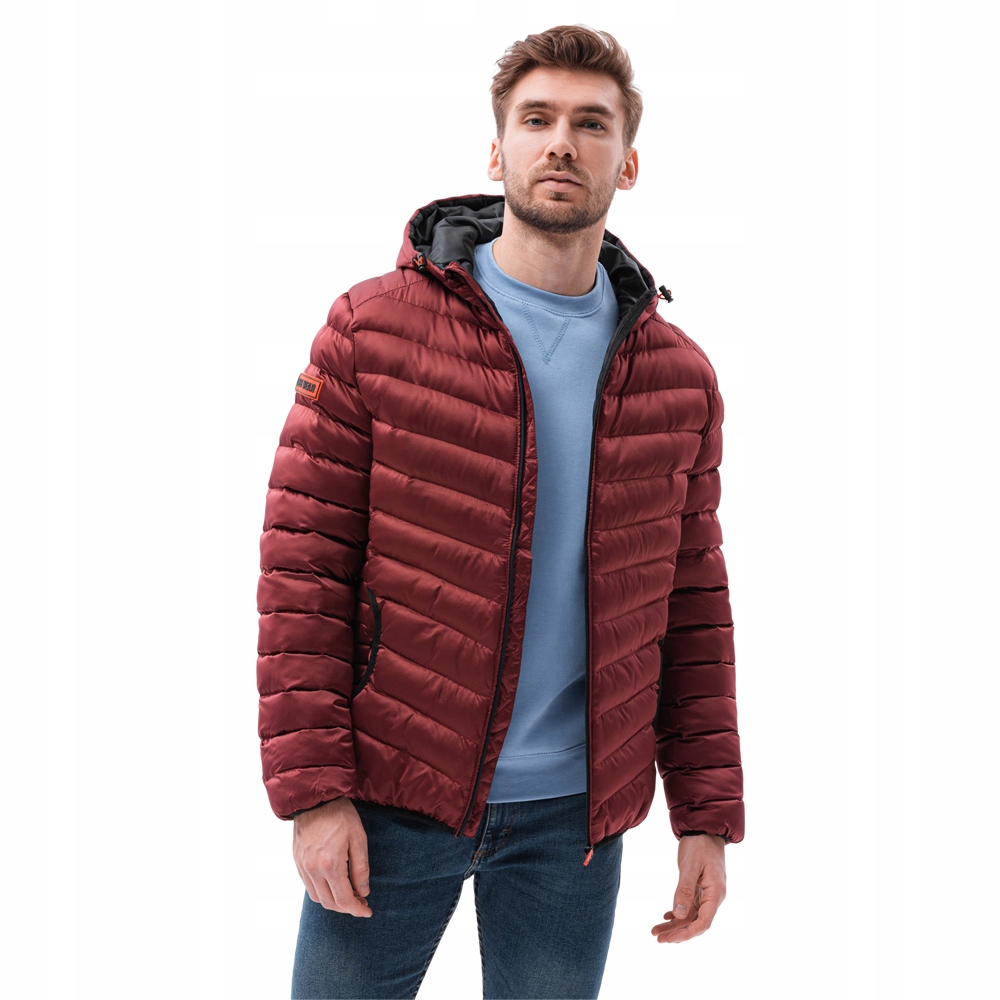 

Kurtka męska przejściowa pikowana C368 bordowa XL