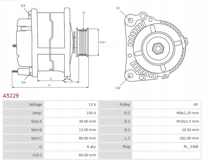 ALTERNATOR INFINITI G25 2 . 5 Номер каталожний замінників BV PSH 165 . 928 . 150 . 130 BV PSH 165 . 928 . 150 . 370 CASCO Cal35392gs DRI 2273451502 ELSTOCK 28 - 7937 Exact 4 - 1603 LUCAS Lra04328 TMI Al04201 WAI 11315n foto 4