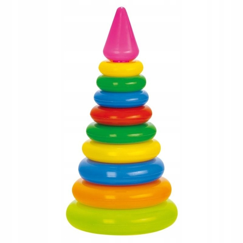 

Układanka Piramidka z kółek duża 10 el. 30 cm
