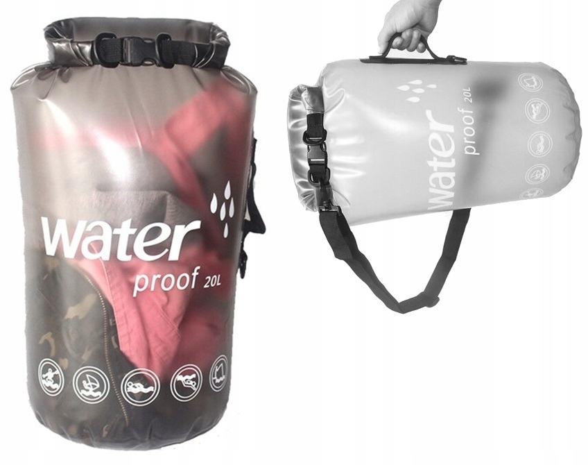 

Worek Wodoodporny Wodoszczelny Torba 10L Przezrocz