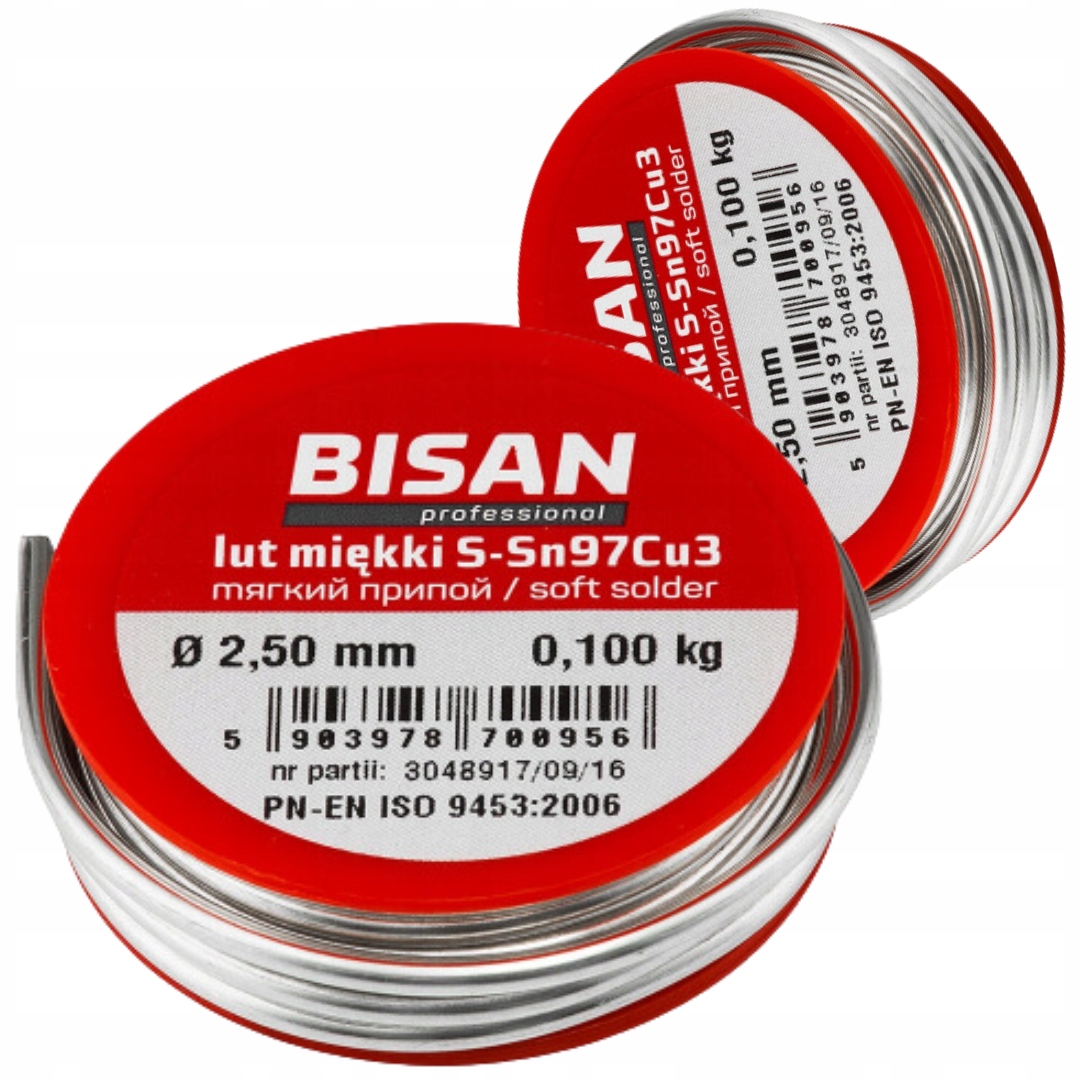 LUT MIĘKKI CYNA DO LUTOWANIA LUTU MIĘKKIEGO 2.5mm SZPULKA 100g Z TOPNIKIEM