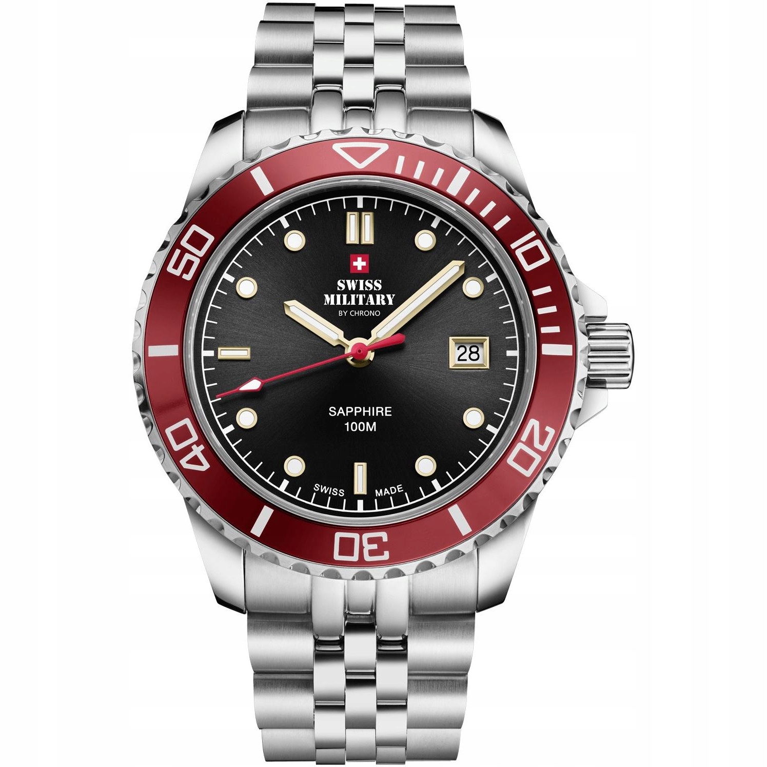 Pánské Hodinky Swiss Military by Chrono SM34109.04 stříbrný náramek