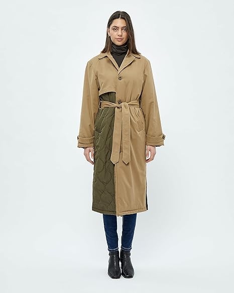 Klasický Kabát S Páskem A Prošívanými Vložkami 6F