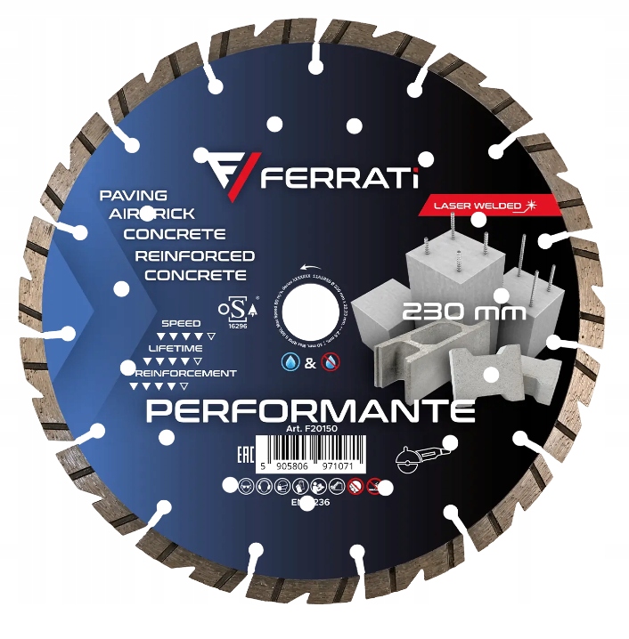 Ferrati Performante Diamantový Kotouč 230 x 22,23 mm Vyztužený Beton