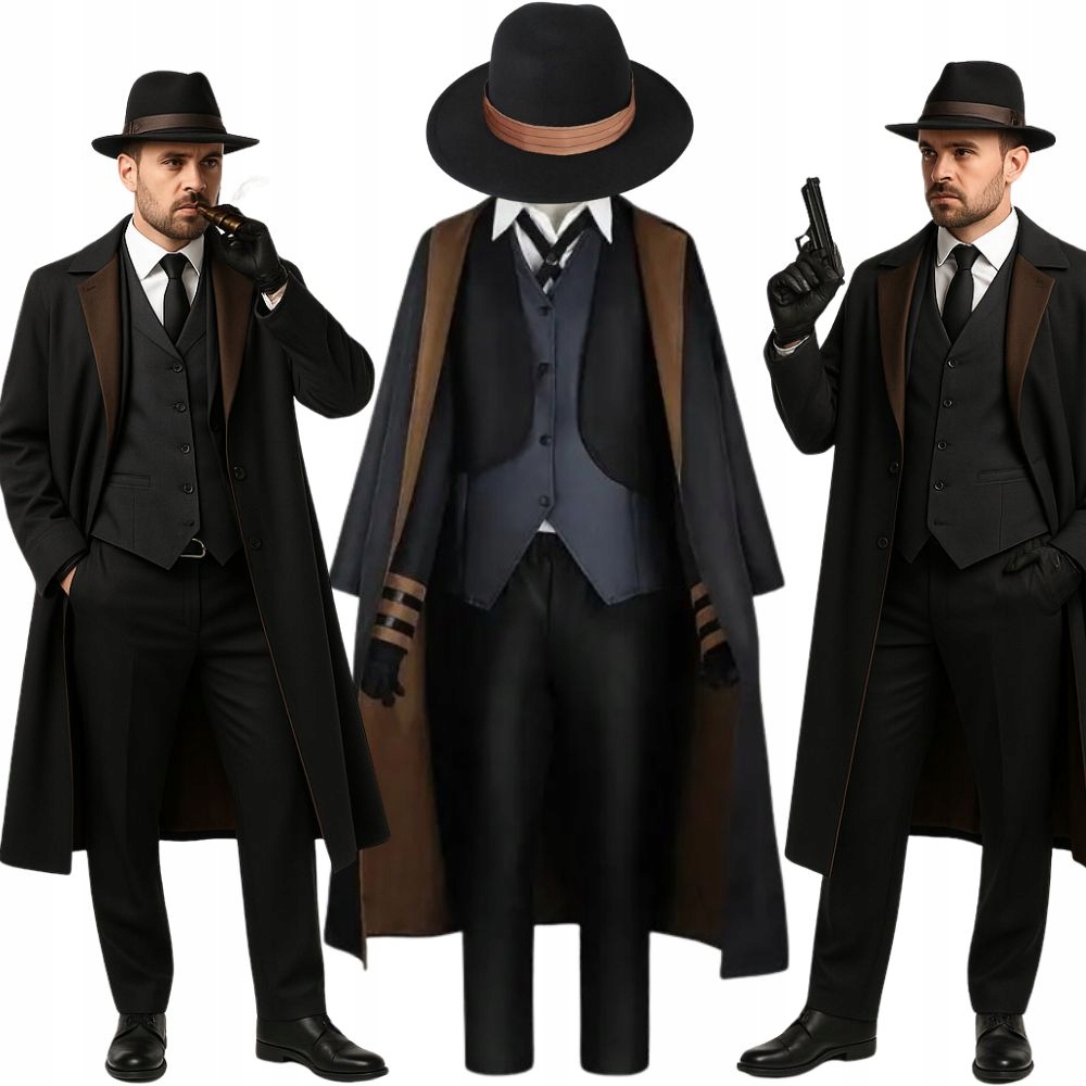 Kostým Špion Agent Retro Oblek Detektiv Gangster 2XL 3XL 182 188