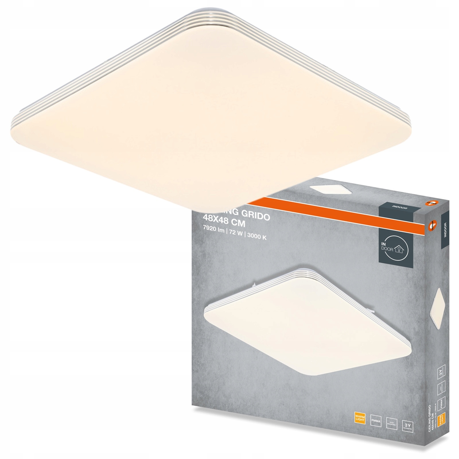 Stropní Svítidlo Led Stropní Svítidlo Nástěnné svítidlo Panel 72W 5040lm 3000K Osram