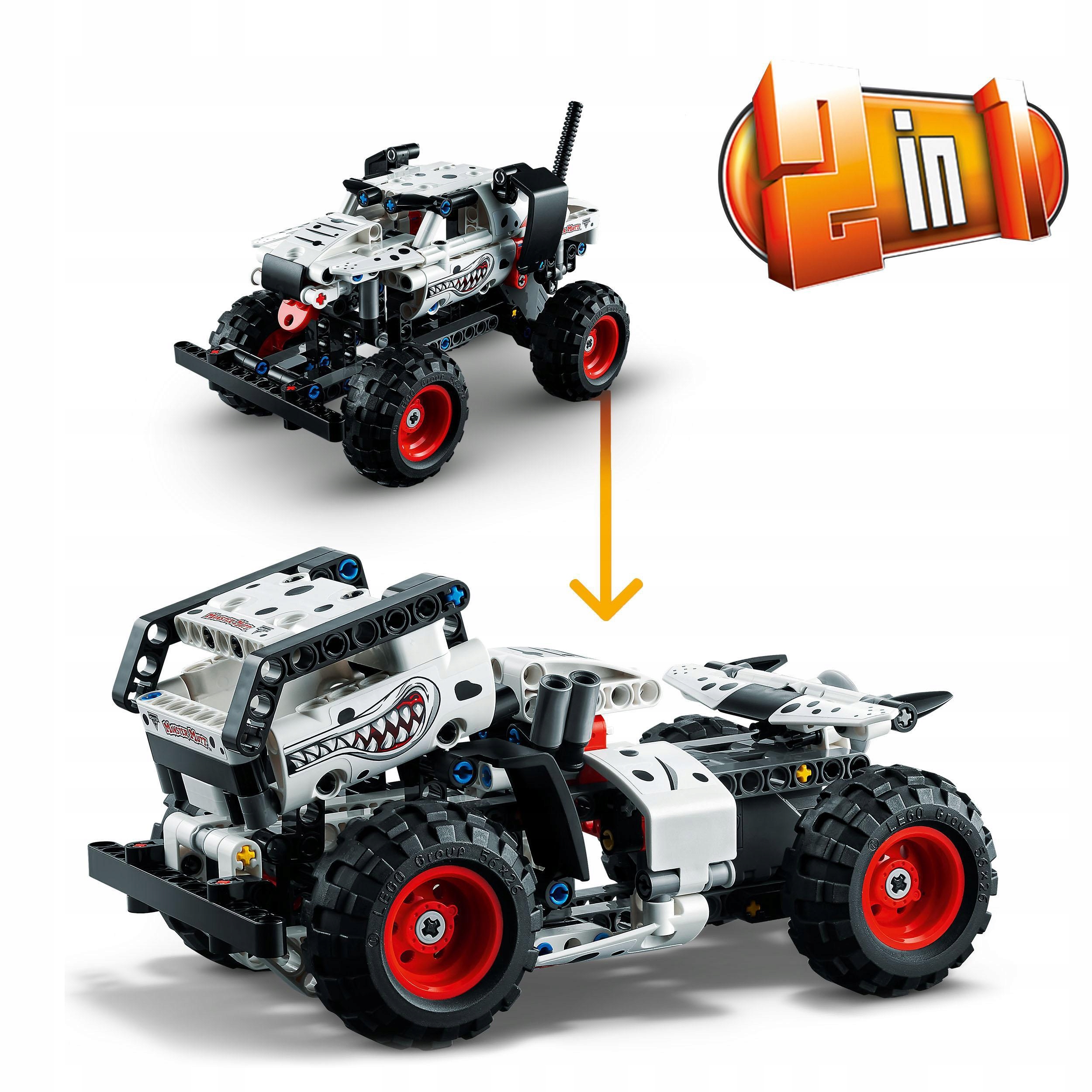 ZABAWKA LEGO TECHNIC 2W1 MONSTER JAM SAMOCHODY DLA CHŁOPCA 7, 8, 9 LATKA+ Nazwa zestawu MONSTER JAM MONSTER MUTT REALISTYCZNY MONSTER TRUCK 2W1 LEGO TECHNIC ZESTAW