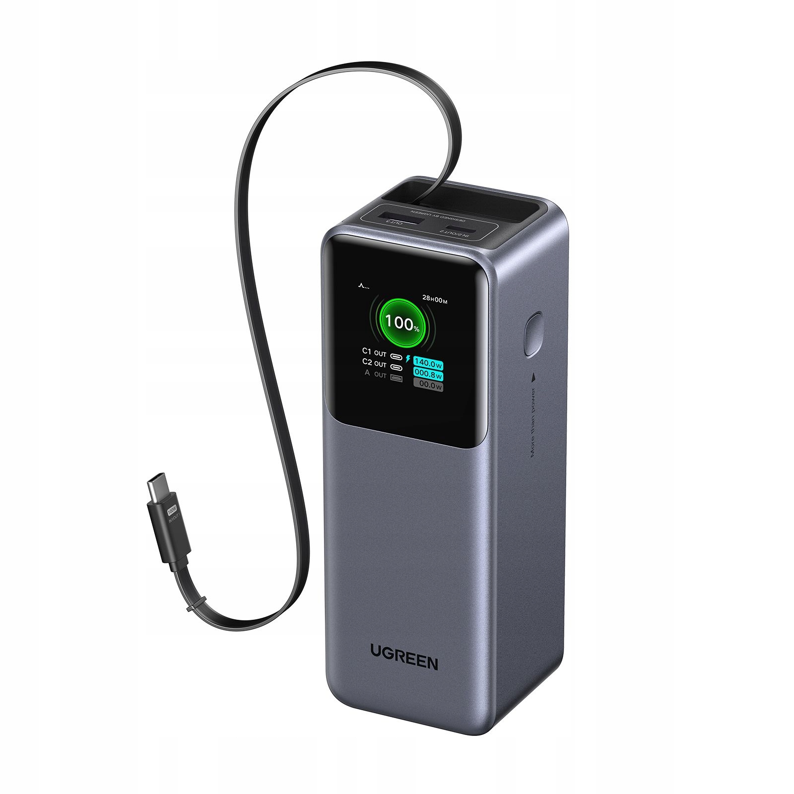 Ugreen 55987B 165W Powerbanka s navíjacím káblom 20000 mAh