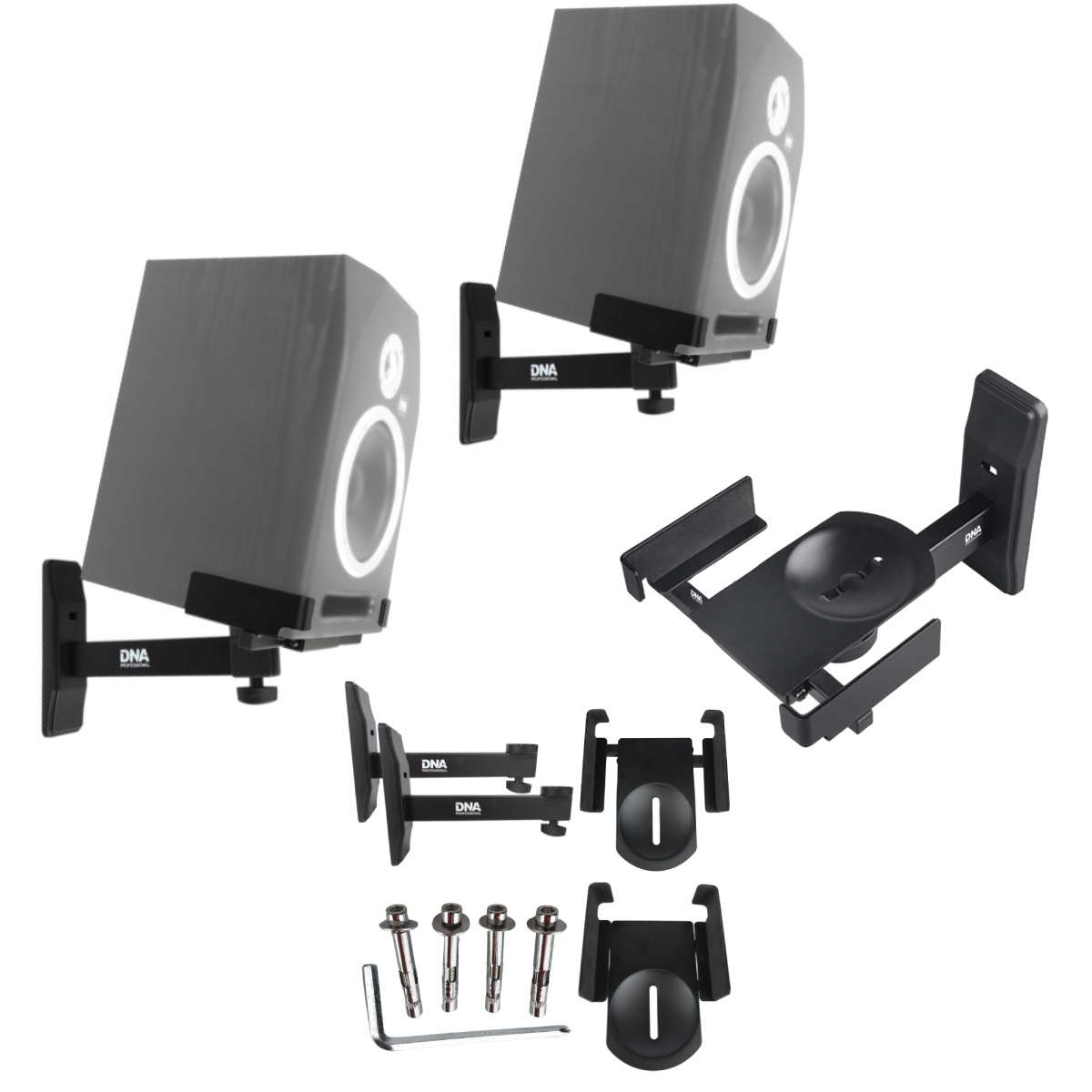 Zestaw 2x Statywy Ścienne Uchwyty Kolumnowe Stojaki Pod Kolumny Głośniki