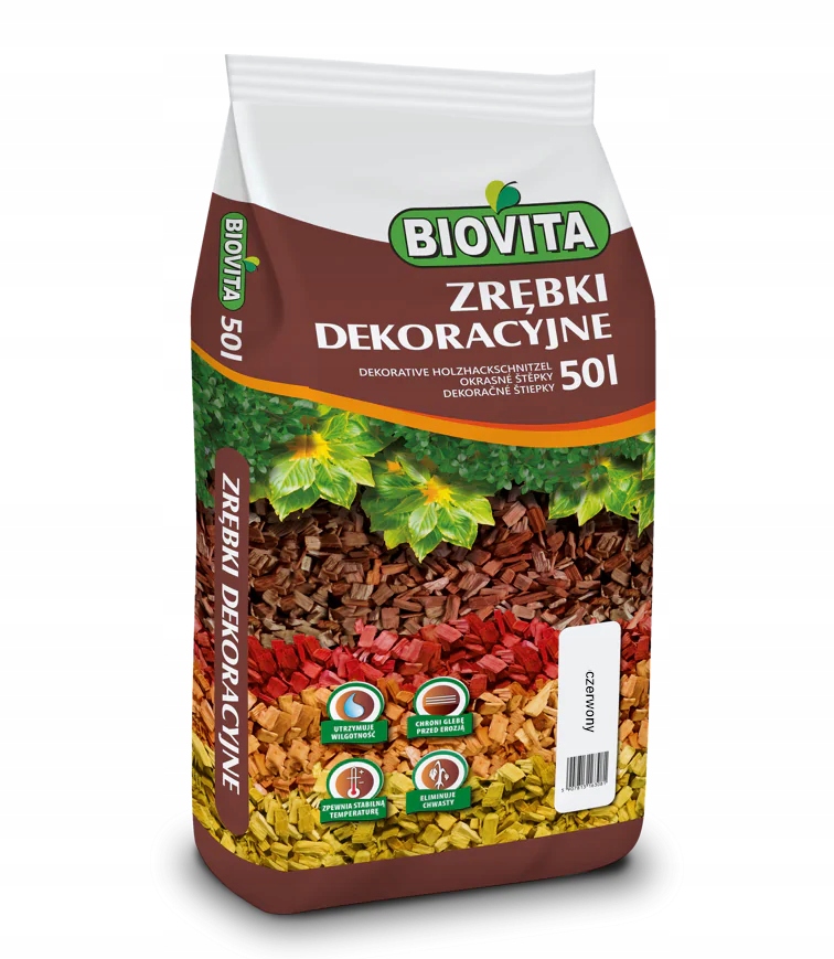 

Zrębki drzewne Biovita 50 L kolor czerwony