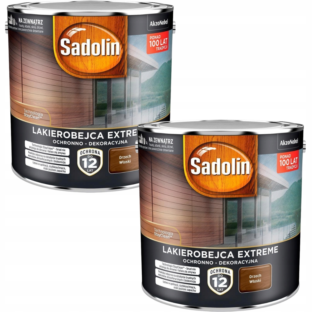 Sada Sadolin Lakovaná 2x2,5L Extreme Na Drevo Vlašský Orech 5L