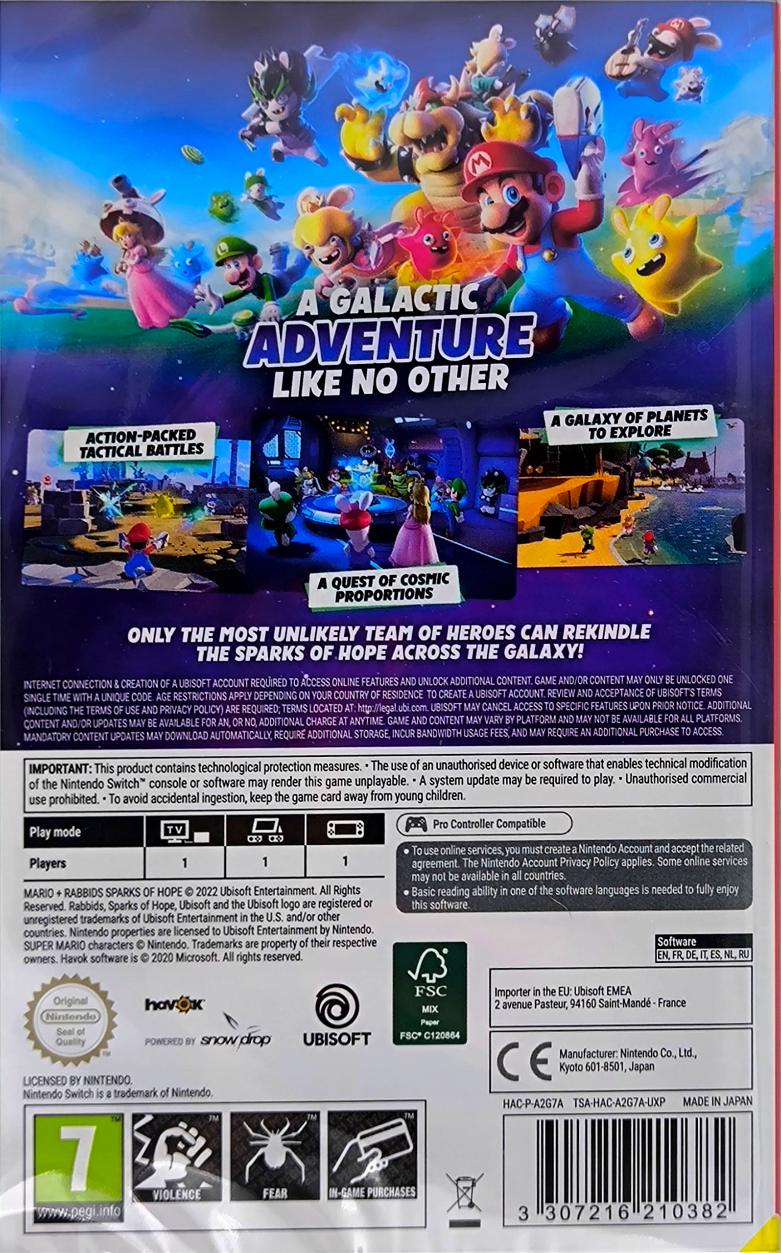 MARIO + RABBIDS SPARKS OF HOPE / NINTENDO SWITCH / KARTRIDŻ / NOWA EAN (GTIN) 3307216189916